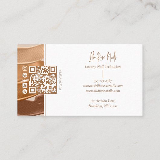 Modern Nail Manicurist Technician Photo Collage  名刺 (裏面)