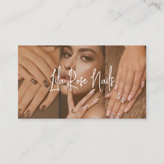 Modern Nail Manicurist Technician Photo Collage 名刺 (正面)