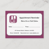 Modern Nail Salon Appointment Reminder Cards 予約カード (正面)