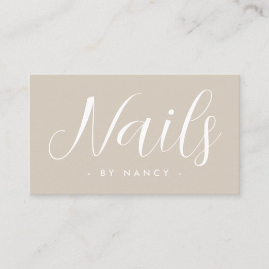 Modern Nail Salon Typography Script  名刺 (正面)