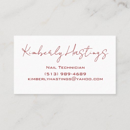 Modern Nail Technician Business Card Design 名刺 (裏面)