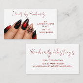 Modern Nail Technician Business Card Design 名刺 (正面/裏面)