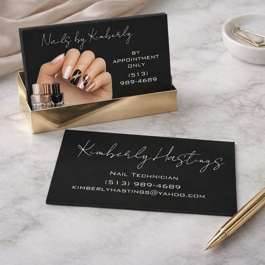 Modern Nail Technician Business Card Design 名刺