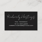 Modern Nail Technician Business Card Design 名刺 (裏面)