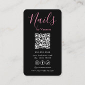 Modern Nail Technician Nails Art Salon Qr Code 名刺 (裏面)