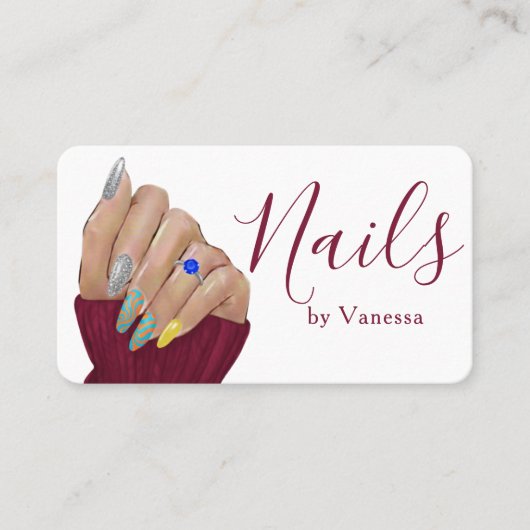 Modern Nail Technician Personal Branding Chic 名刺 (正面)