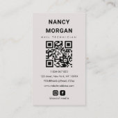  Modern Nail Technician Photo Collage Qr Code  名刺 (裏面)