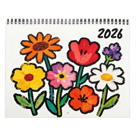 Modern Naive Floral Art Calendar カレンダー (カバー)