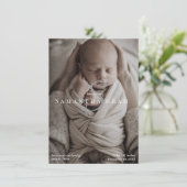Modern Name Monogram Newborn Photo  案内状 (スタンド正面)