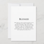 Modern Name Monogram Newborn Photo  案内状 (裏面)