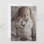 Modern Name Monogram Newborn Photo  案内状 (正面)