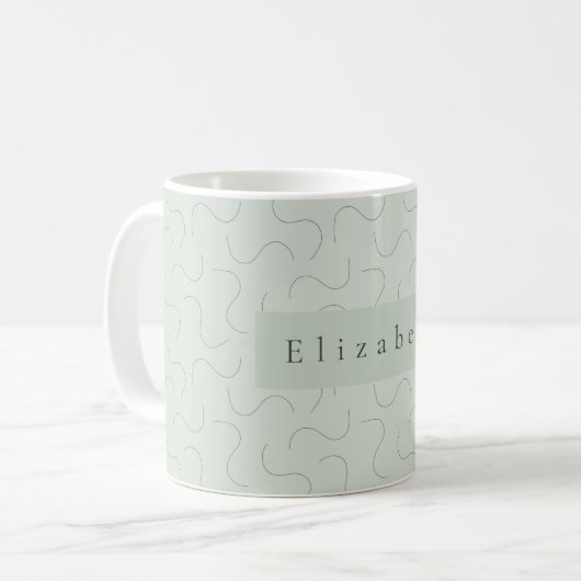 Modern Name Mug Sage Green コーヒーマグカップ (正面左)