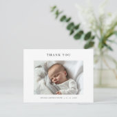 Modern Name Photo Baby Thank You Card ポストカード (スタンド正面)