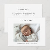 Modern Name Photo Baby Thank You Card ポストカード (正面/裏面)