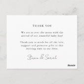 Modern Name Photo Baby Thank You Card ポストカード (裏面)