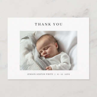 Modern Name Photo Baby Thank You Card ポストカード
