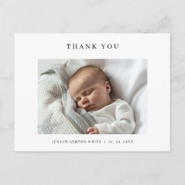 Modern Name Photo Baby Thank You Card ポストカード
