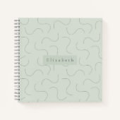 Modern Name Sage Green ノートブック (正面)