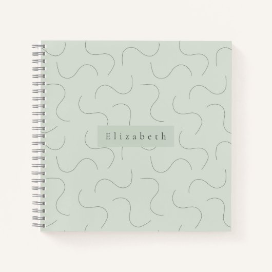 Modern Name Sage Green ノートブック (正面)