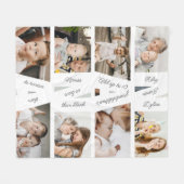 Modern Nana Photo Collage & Grandkids' Names フリースブランケット (正面(横))