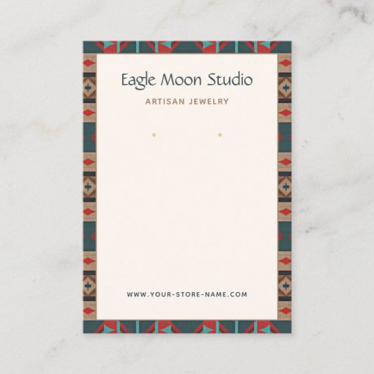 Modern Native Tribal Earring Jewelry Display Card 名刺 (正面)