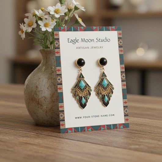 Modern Native Tribal Earring Jewelry Display Card 名刺