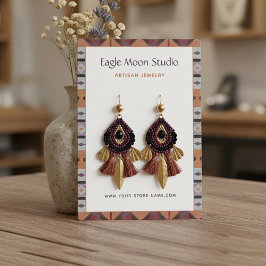 Modern Native Tribal Earring Jewelry Display Card 名刺