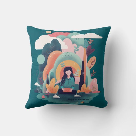 Modern Nature Illustration Art クッション (裏面)