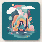 Modern Nature Illustration Art コースター (正面)