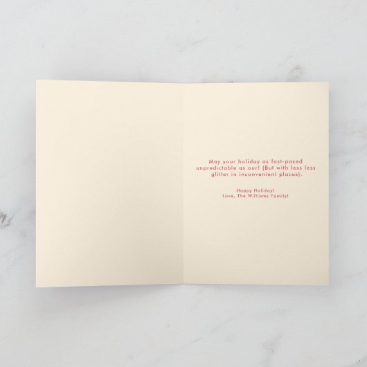 Modern Naughty Funny Dog Photo Christmas Folded カード (内部)