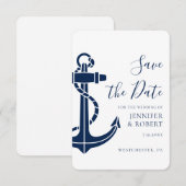 Modern Nautical Anchor Wedding Save the Date セーブザデート (正面/裏面)