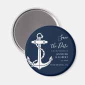 Modern Nautical Anchor Wedding Save the Date マグネット (正面/裏面)