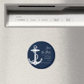 Modern Nautical Anchor Wedding Save the Date マグネット (インサイチュ (食洗機))