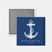 Modern Nautical Anchor Wedding Swag マグネット (正面/裏面)