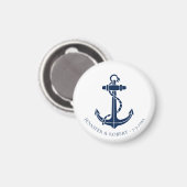 Modern Nautical Boat Anchor Wedding Swag マグネット (正面/裏面)