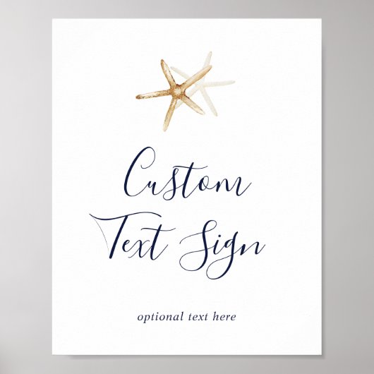 Modern Nautical Cards & Gifts Custom Text Sign ポスター (正面)