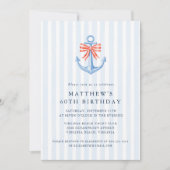 Modern Nautical Coastal Anchor Birthday Party  招待状 (正面)