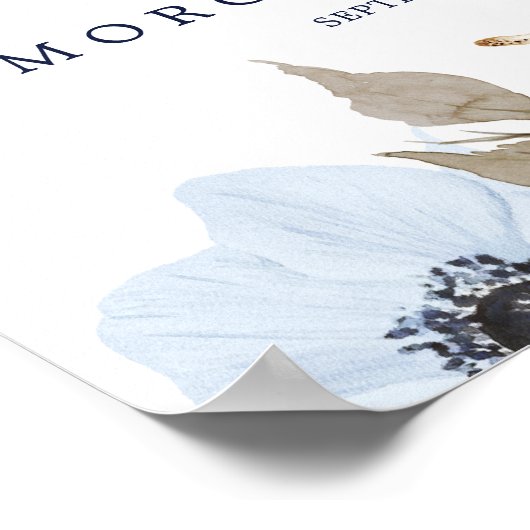 Modern Nautical | Floral Wedding Welcome ポスター (角)