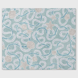 Modern Nautical Gift Wrap - Beachy Treasures ラッピングペーパー