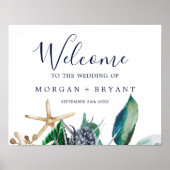 Modern Nautical | Greenery Wedding Welcome ポスター (正面)