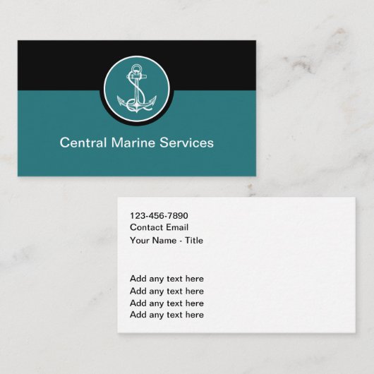 Modern Nautical Marine Services Business Cards 名刺 (正面/裏面)
