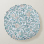 Modern Nautical Round Throw Pillow ラウンドクッション (裏面)