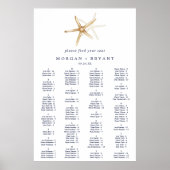 Modern Nautical | Starfish Alphabetical Seating ポスター (正面)