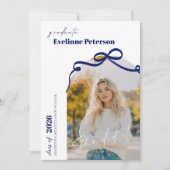 Modern Navy 2026 Graduation Invitation 招待状 (正面)