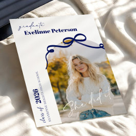 Modern Navy 2026 Graduation Invitation 招待状