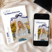 Modern Navy 2026 Graduation Invitation 招待状