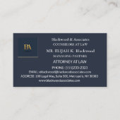 Modern Navy and Gold Law Firm Business Card 名刺 (正面)