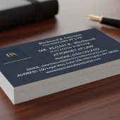 Modern Navy and Gold Law Firm Business Card 名刺