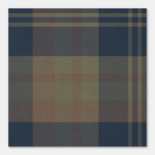 Modern Navy and Tan Japandi Plaid 壁紙 (正面)