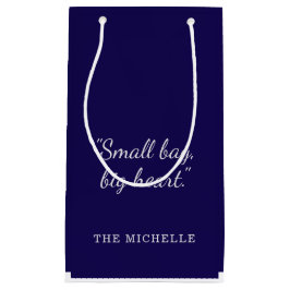 Modern Navy Blue and White Custom Pattern Design スモールペーパーバッグ